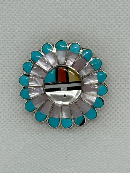 Zuni handcrafted sterling silver pin/pendant LZ868
