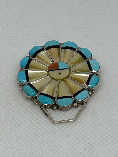 Zuni handcrafted sterling silver pin.  LZ869