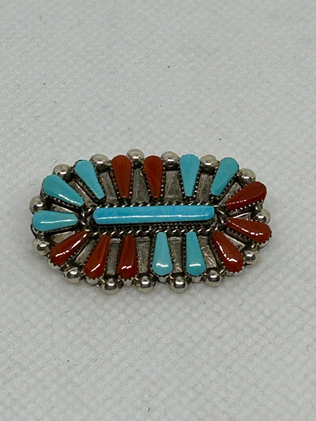 Zuni handcrafted sterling silver pin or pendant.   LZ881.