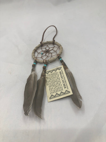 CM Navajo handcrafted Dream Catcher in natural components 2”