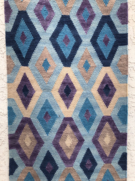 Handwoven Wool Rug in Southwestern, Native American style.  24780 Use code SAVE50 at checkout to get a 50% discount.