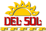 A sun with Del Sol written in red