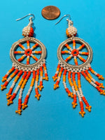 Guatemalan handcrafted glass seed bead earrings