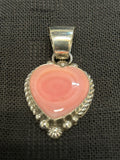 Navajo handcrafted by Robert Shakey 1.5” from top to bottom.  Pink Conch shell in sterling silver. NM105