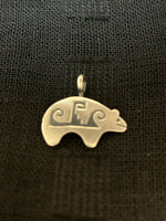 Sterling Silver Native American made bear pendant in Sterling Silver.  NM112