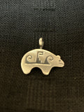 Sterling Silver Native American made bear pendant in Sterling Silver.  NM112