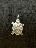 Native American handcrafted sterling silver turtle pendant. NM121