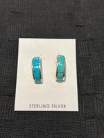 Zuni handcrafted sterling silver and genuine turquoise earrings.  NM140