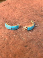 Zuni sterling silver and genuine turquoise earrings NM161