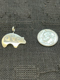 Sterling Silver Native American made bear pendant in Sterling Silver.  NM112