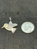 Native American handcrafted sterling silver hummingbird pendant. NM119