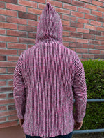 Baja #102 pullover with hood and front pocket made from recycled fibers. Size Large
