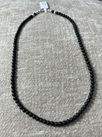 Matte finish black onyx beads with sterling silver, 17” necklace JK27 FREE SHIPPING IN THE CONTINENTAL USA.