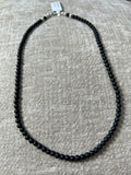 Matte finish black onyx beads with sterling silver, 17” necklace JK27 FREE SHIPPING IN THE CONTINENTAL USA.
