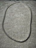 Sterling Silver 5mm bead necklace in a 20” length.  By A.S.   AS614