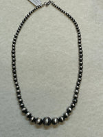 Navajo Pearl style in oxidized sterling silver.  20” and handcrafted in USA.  SR150