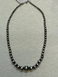 Navajo Pearl style in oxidized sterling silver.  20” and handcrafted in USA.  SR150