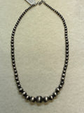Navajo Pearl style in oxidized sterling silver.  20” and handcrafted in USA.  SR150