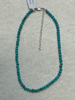 Genuine Kingman turquoise in an adjustable choker length of 14”-16” with sterling silver.  SR 139