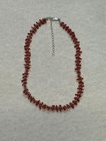 Genuine Italian Red Coral and sterling silver choker necklace made in USA.  SR142 FREE SHIPPING IN THE CONTINENTAL USA.
