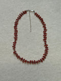 Genuine Italian Red Coral and sterling silver choker necklace made in USA.  SR142