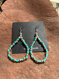 Genuine Campitos Turquoise stones with sterling silver earrings. JK-43.