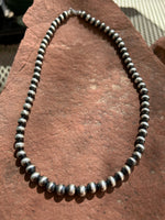 Navajo Pearl style 7 mm sterling silver oxidized beads in 18” length necklace.  JK24 FREE SHIPPING IN THE CONTINENTAL USA.