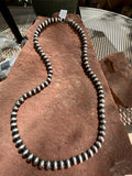 Navajo Pearl Style 5mm oxidized sterling silver bead necklace. 24”  JK32 FREE SHIPPING IN THE CONTINENTAL USA.