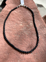 Matte finish black onyx beads with sterling silver, 17” necklace JK27 FREE SHIPPING IN THE CONTINENTAL USA.