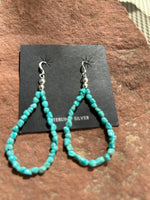 Genuine Turquoise from the Campitos mine with  sterling silver earrings JK-42