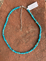 Genuine Castle Dome turquoise in an adjustable Choker length (14”-16”). SR136