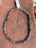 Genuine Ruby Zoisite stone with sterling silver in an adjustable 14” to 16” length.  SR144 SR144