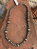 Navajo Pearl style 20” necklace in sterling silver, handcrafted in USA.  SR154