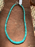 Graduated natural turquoise rondell necklace I 18”. Collector’s piece A.S.  Z-1003