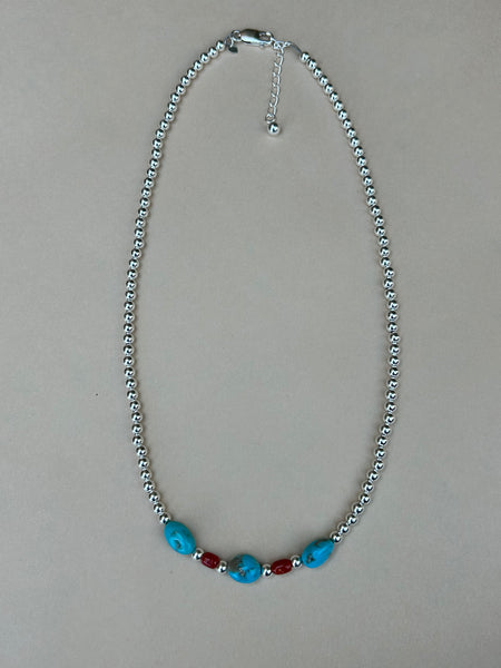 Genuine Castle Dome turquoise in an adjustable 17” to 19” length. AS709