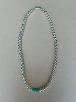 Grade AA Kingman Turquoise with Sterling silver in a 6mm bead size.  AS716. 16” FREE SHIPPING IN THE CONTINENTAL USA.