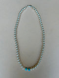 Grade AA Kingman Turquoise with Sterling silver in a 6mm bead size.  AS716. 16” FREE SHIPPING IN THE CONTINENTAL USA.