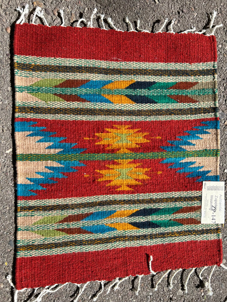 Zapotec Handwoven wool mats, approximately 15” x 20” ZP-147