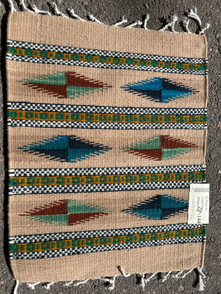 Zapotec handwoven wool mats, approximately 15” x 20” ZP-144