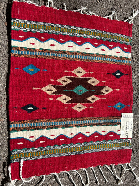 Zapotec handwoven wool mats, approximately 15” x 20” ZP-137