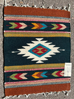 Zapotec handwoven wool mat approximately 15” x 20” ZP-122