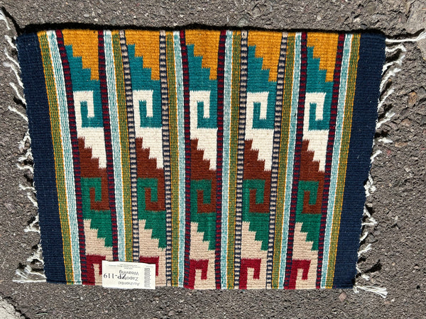 Zapotec handwoven wool mat approximately 15” x 20” ZP-119