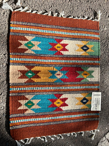 Zapotec handwoven wool mats, 15” x 20” approximately ZP-87