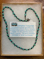 Campitos turquoise with lapis beads handcrafted in sterling silver by A.S.  CAMP-12 FREE SHIPPING IN THE CONTINENTAL USA.