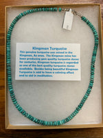 Natural Gem Quality Turquoise necklace. Almost 20” long.  Sterling silver  JK-7 FREE SHIPPING IN THE CONTINENTAL USA.