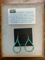 Genuine Turquoise from the Campitos mine with  sterling silver earrings JK-42
