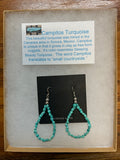 Genuine Turquoise from the Campitos mine with  sterling silver earrings JK-42