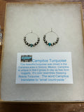 Sterling Silver earrings with Arizona Turquoise, 30mm hoop  JK3
