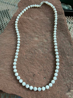 Handcrafted Mother of Pearl 6mm beads with sterling silver, 20”, SR1022. USA made
