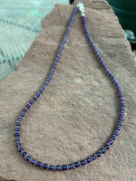 Handcrafted Genuine Amethyst stone and sterling silver necklace, 21” long, SR1017